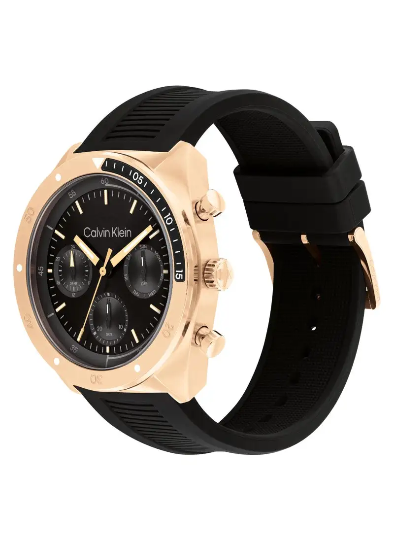 CALVIN KLEIN TONNEAU ANALOG BLACK CASE WATCH - 25200480-1